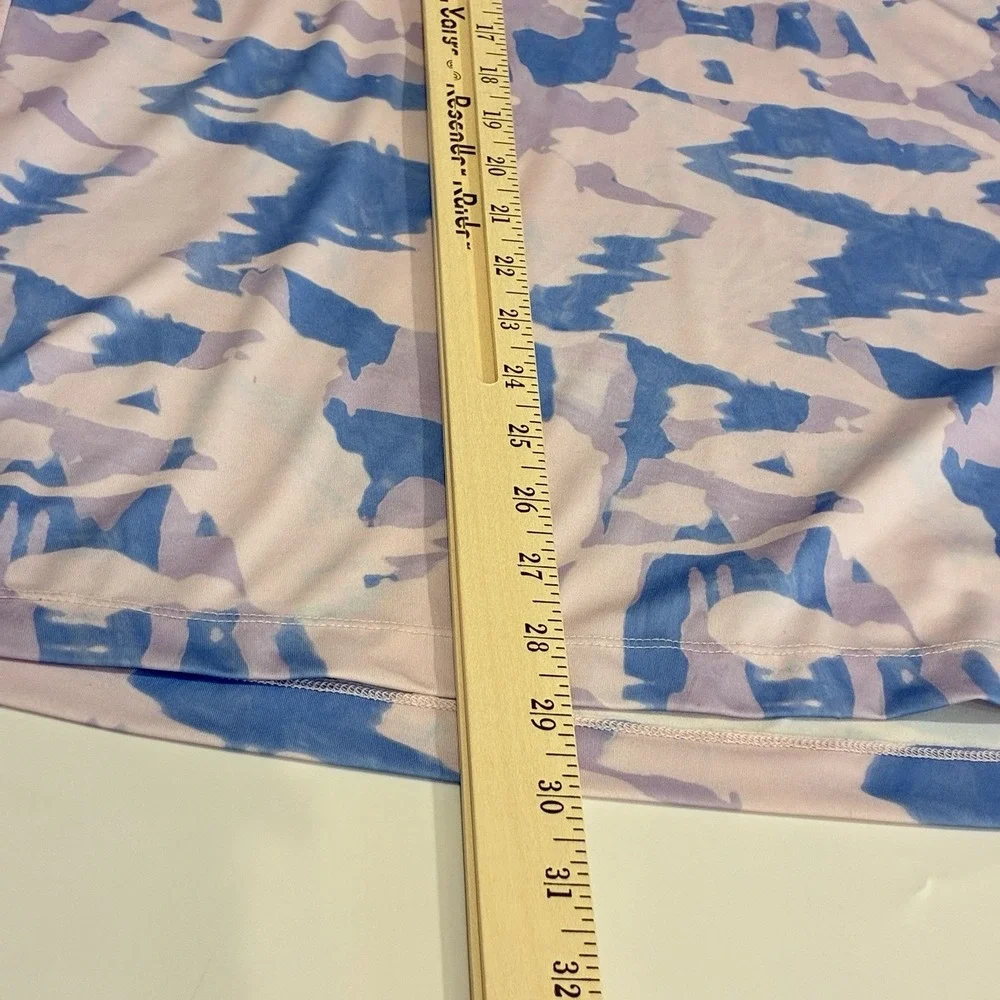 Bad Birdie Polo Shirt Mens Large Purple/Blue Camo Print Golf Performance Stretch